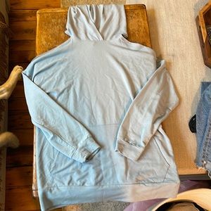 Light Blue Cold Shoulder Fashion Hoodie